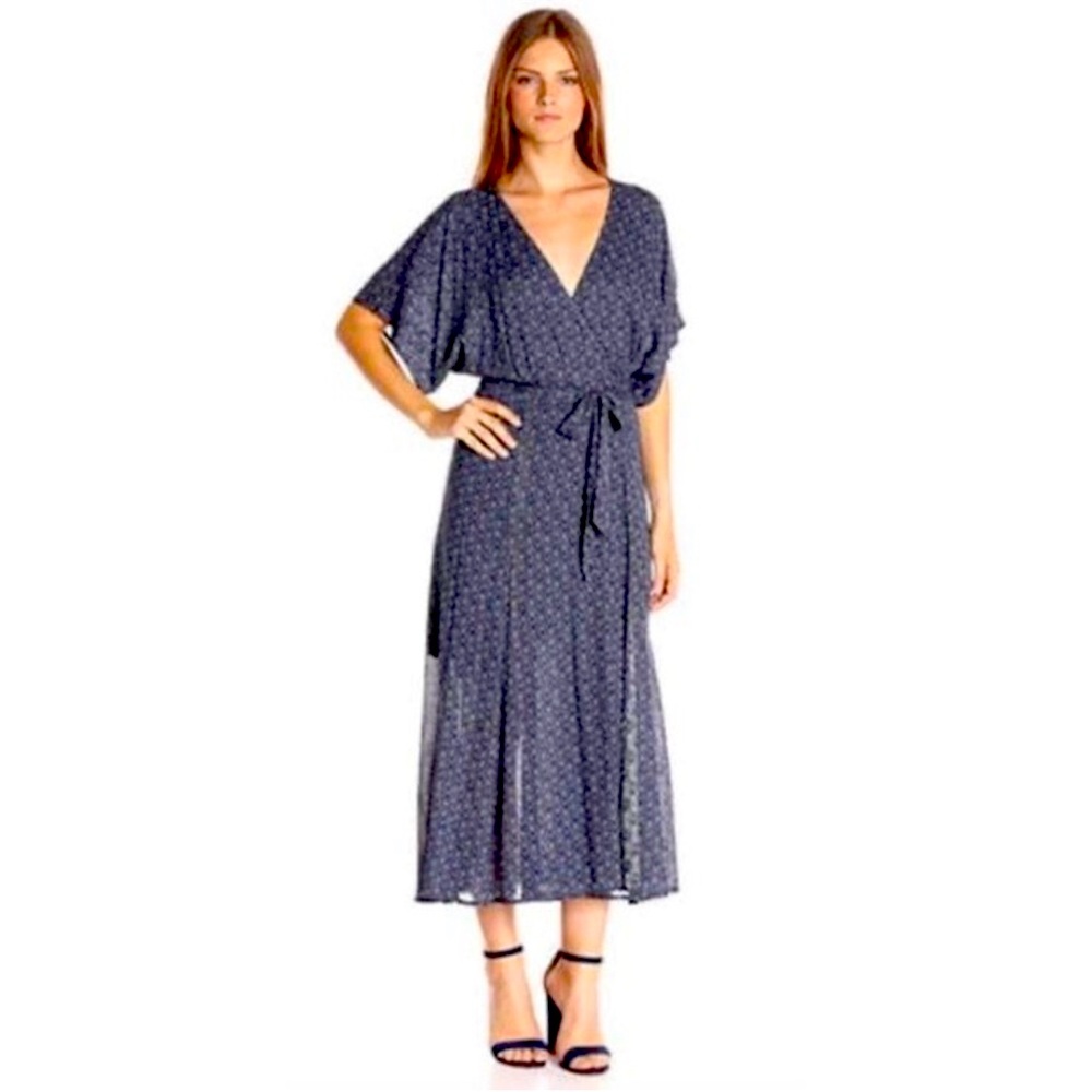 Sanctuary Mischa Midi Wrap Dress in Indigo Mandala